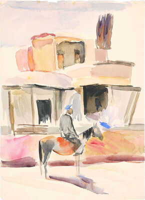 Еремян Варшам Никитич. Композиция со всадником (Селение Ургут)